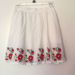 White floral skirt